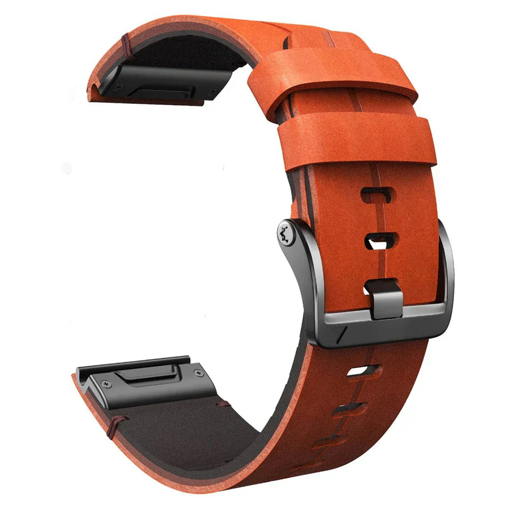 Pulseira Quick-Fit | 22mm (couro genuíno & titânio) - 2 cores