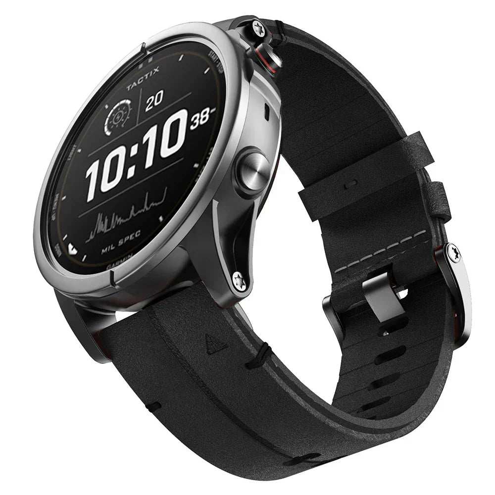 Pulseira Quick-Fit | 22mm (couro genuíno & titânio) - 2 cores